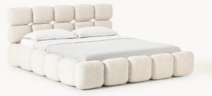 Letto imbottito in bouclé con contenitore Tayla