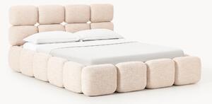 Letto imbottito in bouclé con contenitore Tayla