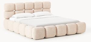 Letto imbottito in bouclé con contenitore Tayla