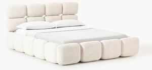 Letto imbottito in bouclé con contenitore Tayla