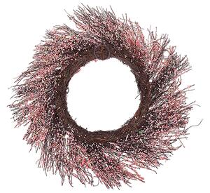 Ghirlanda Porta Rosa Fatto A Mano Decorativo Fiore Artificiale Rotondo 50 cm Tavolo Decorazione Parete Stile Rustico Tradizionale Beliani