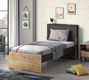 Letto Nero 100x200 Cm Con Mensole