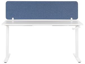 Pannello Divisorio Blu Fonoassorbente 130 x 40 cm in Plastica PET per Scrivania Beliani