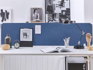 Pannello Divisorio Blu Fonoassorbente 160 x 40 cm in Plastica PET per Scrivania Beliani