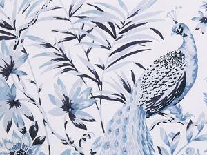 Set copripiumino e federa in misto cotone bianco e blu motivo floreale 155 x 220 cm Camera da letto moderna Boho Beliani