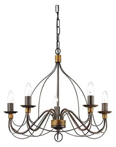 Ideal Lux - Lampadario a sospensione con catena CORTE 5xE14/40W/230V diametro 54 cm rame