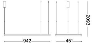 Ideal Lux - Lampadario LED a sospensione con filo WAVES LED/37W/230V CRI 90 ottone