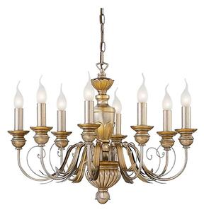 Ideal Lux - Lampadario a sospensione con catena FIRENZE 8xE14/40W/230V diametro 64 cm oro