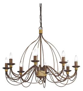 Ideal Lux - Lampadario a sospensione con catena CORTE 8xE14/40W/230V diametro 80 cm rame