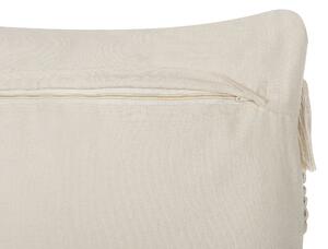 Set di 2 cuscini decorativi in cotone beige 45 x 45 cm con nappe Boho Decor Beliani