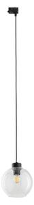 Lampadario a sospensione con filo per sistema a binario trifase CUBUS 1xE27/15W/230V nero/limpido