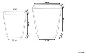 Set di 2 Vasi Quadrati in Simil Pietra Grigia per Interni e Esterni Beliani