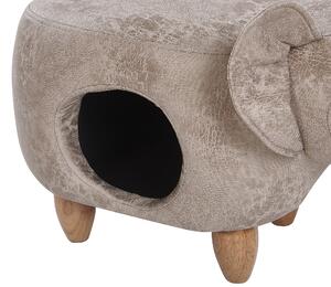 Pouf animaletto Sgabello per bambini Poggiapiedi in tessuto grigio simile a un elefante con comodino per la cameretta dei bambini Beliani