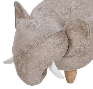 Pouf animaletto Sgabello per bambini Poggiapiedi in tessuto grigio simile a un elefante con comodino per la cameretta dei bambini Beliani