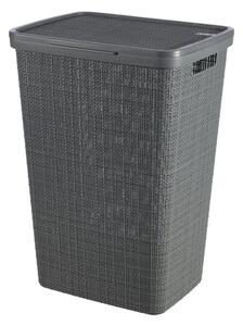 Cesto Portabiancheria In Corda Di Cotone 48L – Grigio Sporco, Organizzatore Ecologico Con Maniglie