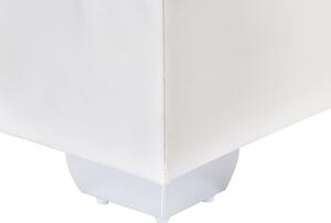 Letto continentale 160 x 200 cm in ecopelle bianca con materasso a molle insacchettate Beliani