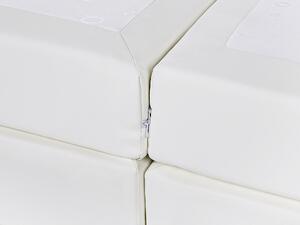 Letto continentale 160 x 200 cm in ecopelle bianca con materasso a molle insacchettate Beliani
