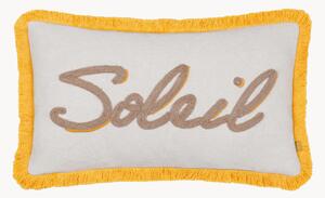 Cuscino ricamato con frange Soleil