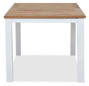 Tavolo esterno deNoord 12975x90cm, Bianco, Marrone, Metallo