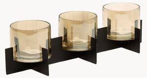 Portacandele in ottone Trio Noir
