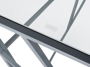 Consolle Piano Vetro Trasparente Struttura Metallo Argento 100 x 40 cm Glam Modern Beliani