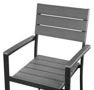 Set di 6 sedie da giardino in alluminio grigio e Nero resistenti agli agenti atmosferici Beliani