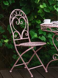 Tavolo da bistrò all'aperto con volute decorative verniciate a polvere di metallo rosa Beliani