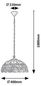 Brilagi - Lampadario in stile Tiffany a catena LORAS 2xE27/60W/230V
