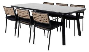 Tavolo e sedie set Dallas 508Metallo, Bianco plastica