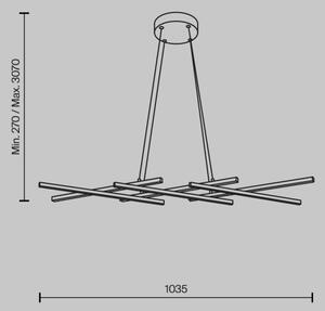 Maytoni MOD244PL-L50BK - Lampadario LED su cavo HALO LED/40W/230V nero
