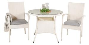 Tavolo e sedie set Dallas 482Metallo, Bianco plastica