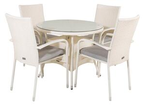Tavolo e sedie set Dallas 620Metallo, Bianco plastica