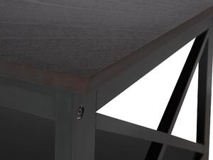 Tavolino da caffè Nero 100 x 55 cm 2 ripiani rettangolare da tavolo in stile moderno Beliani