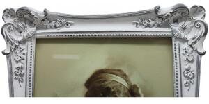 Portafoto da appoggio verticale/orizzontale in resina finitura bianca anticata L20xPR3,5xH26,5 cm