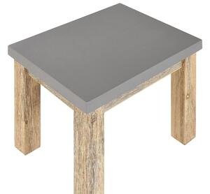 Set di 2 sgabelli da giardino per esterni sedile in fibra di cemento grigio base in legno acacia chiaro moderno sgabello industriale Beliani