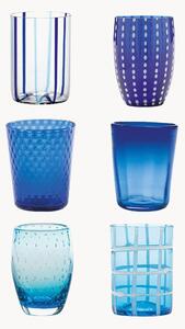 Set di 6 bicchieri in vetro soffiato con strutture diverse Melting Pot