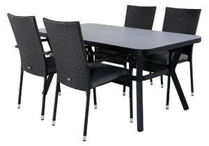 Tavolo e sedie set Dallas 2125Metallo, Bianco plastica