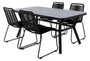 Tavolo e sedie set Dallas 2120Corda, Metallo