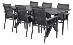 Tavolo e sedie set Dallas 2303Legno, Tessile, Metallo
