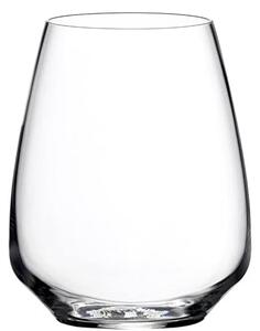 Bicchieri in vetro cristallino dal design contemporaneo, particolarmente indicato per la degustazione di vini bianchi di grande intensità e bouquet