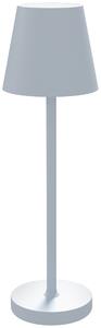 HOMCOM Lampada da Tavolo Portatile in Acrilico e Metallo da 3600mAh con Cavo di Ricarica, Ø11.2x36.5 cm, Grigio