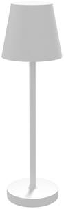 HOMCOM Lampada da Tavolo Portatile in Acrilico e Metallo da 3600mAh con Cavo di Ricarica, Ø11.2x36.5 cm, Bianco