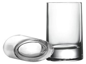Bicchierino di forma ovale in vetro cristallino capace di farsi ammirare e di saper stupire per la propia particolarità, ideale per liquori, perfetto come oggetto da regalo