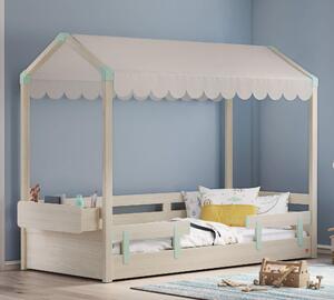 Tenda per letto a tetto piano Montessori (crema)