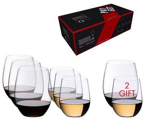 Speciale confezione regalo prendi 8 e paghi solo 6, bicchiere in cristallo soffiato sia per vini rossi nobili e maturi che per vini bianchi bianchi freschi e profumati