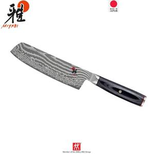 Confortevole, bilanciato, vero coltello giapponese per il taglio di verdure e ortaggi, resistente alla corrosione, lama levigata, design damascato, impugnatura ergonomica in legno