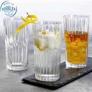 Bicchiere dal design classico, senza tempo, vetro super resistente agli urti, non si graffia, perfetto per per cocktails e long drink, lavabile in lavastoviglie