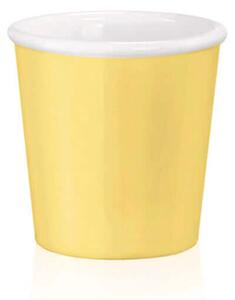 Bicchiere in vetro opale extra resistente smaltato giallo pastello. Colori sicuri al contatto con gli alimenti e resistenti ad oltre 2000 lavaggi in lavastoviglie. Idoneo per forni e microonde