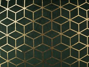 Cuscino Decorativo Velluto Verde Motivo Cubo 45 x 45 cm Stampa Geometrica Lamina Moderno Glamour Decor Accessori Beliani