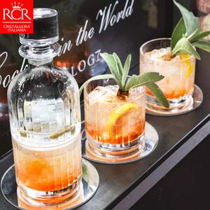 RCR Combo Set Bottiglia + 2 Bicchieri Impilabili Crystal Glass
